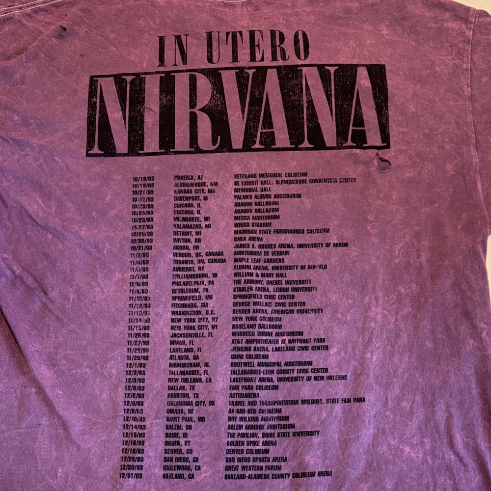 NIRVANA Distressed Maroon Tee In Utero XL NWOT - Picture 7 of 11